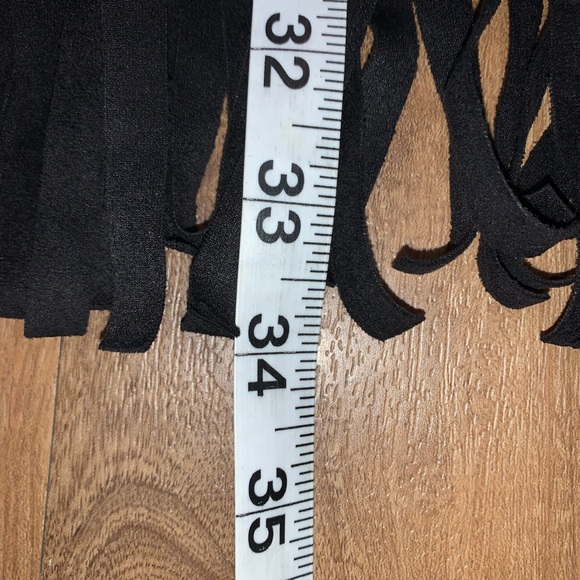 Vakko Sport Suede Black Fringe Dress | XS - Picture 6 of 7